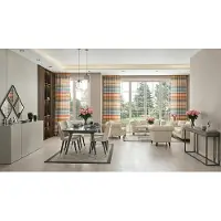 AEA Tisch Spiegel Wohnzimmer Stil modern grau rechteckig ausziehbar praktisch