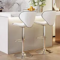 Sonstiges Ensemble de deux tabourets de bar avec dossier et repose-pieds, réglables en hauteur, pivotants, de couleur blanche