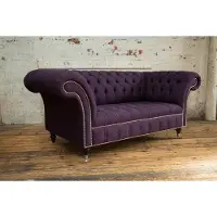AEA Canapé Chesterfield 2 places, revêtement en tissu, modèle design, assise confortable