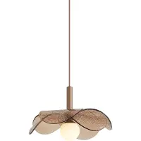 QAZQA Suspension design bronze foncé avec verre ambré - Kemner