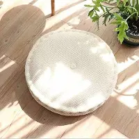 Unyqoos Coussin de sol rond, épais et confortable, dimensions 40 x 40 x 10 cm, respirant, coussin de sol lavable avec poignée, idéal pour les chaises et le sol, rembourrage en coton PP (non toxique)