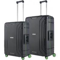 Carryon : Coffret de bagages Steward, 2 pièces - Valise grande taille (M+L) avec serrures intégrées - Gris