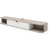 Sonstiges Meuble TV Icarus, 156 cm, finition Sonoma chêne/blanc mat. Meuble TV mural, meuble suspendu, meuble bas moderne pour salon