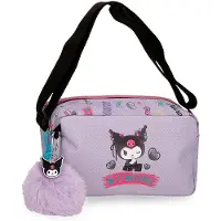 Pepe Jeans Sac bandoulière Sanrio Kuromi, style rétro-pop, couleur violette, dimensions 19,5 x 11,5 x 7,5 cm, en polyester