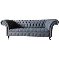 AEA Canapé trois places rembourré Canapé design Chesterfield Gris Canapés Chambre Meubles