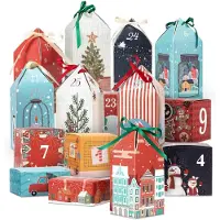OEM Calendrier de l'Avent à remplir - 25 maisons et boîtes à décorer - Kit de bricolage pour enfants et adultes