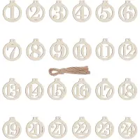 OEM Calendrier de l'Avent : chiffres en bois, décorations de Noël, diamètre 4 cm