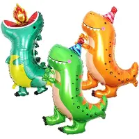 OEM Ballons en forme de dinosaures - 3 pièces - Décoration pour fêtes à thème - Multicolores