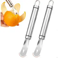 Markenlos Épluche-oranges - Lot de 2, en acier inoxydable 304 - pour oranges et mandarines