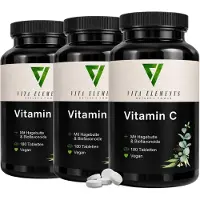 IK-Handelsgruppe Vita Elements Vitamine C 1000mg Lot de 3 540 comprimés Vegan Complément alimentaire