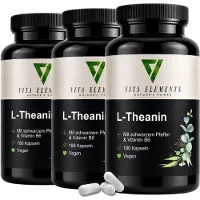 IK-Handelsgruppe Vita Elements L-théanine 400mg Lot de 3 540 gélules Vegan Complément alimentaire
