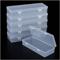 OEM Boîtes de rangement avec couvercle à charnière - 6 pièces - Transparentes - 15,5 x 6,5 x 3 cm