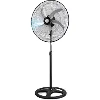 OEM Ventilateur sur pied, réglable en hauteur, 3 vitesses, couleur noire