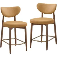 Vasagle , ensemble de 2 tabourets de bar, avec dossier, pieds en bois massif, revêtus en similicuir PU