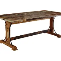 MASSIVMOEBEL24.DE MASSIVMOEBEL24 | Table à manger 240x100 Bois de récupération laqué Multicolore NATURE OF SPIRIT #14