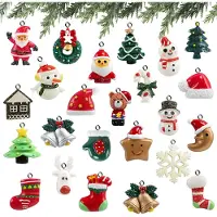 OEM Décorations de Noël – Coffret de 24 pièces en résine – Ornements pour sapin de Noël, idéaux pour les calendriers de l'Avent – Multicolores