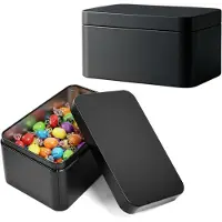 OEM Boîtes en métal avec couvercle - Lot de 2. Boîtes de rangement en métal - 13,2 x 8,5 x 6,3 cm