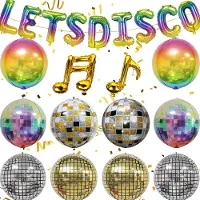 OEM Kit de décoration disco - Articles de fête sur le thème rétro - Idéal pour les soirées sur le thème du hip-hop et de la disco - Multicolore