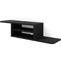 Homlando Meuble TV DEDAL 90 cm NOIR MAT Étagère pour téléviseur