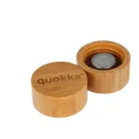 Quokka Bouteille Carrée 700 Ml Avec Bouchon À Vis En Bambou Turquoise