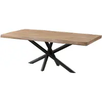 MASSIVMOEBEL24.DE MASSIVMOEBEL24 | Table à Manger en bois de Manguier 200x100x76 beige laqué / pieds Mikado anthracite matte FREEFORM 5