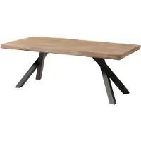 MASSIVMOEBEL24.DE MASSIVMOEBEL24 | Table à Manger en bois de Manguier 240x100x76 beige laqué / pieds en A anthracite matte FREEFORM 5