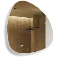 Artforma Miroir de salle de bain 94x94cm - Irrégulier avec éclairage LED - LED Dual et capteur tactile et tapis chauffant