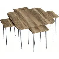AEA Brauner Holz-Couchtisch mit Beistelltischen im eleganten Stil