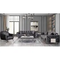 AEA Sofagarnitur 3+3+1 Sitzer Couchtisch Beistelltisch Modern Schwarz Komplett