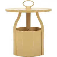 Mauro Ferretti Table D'Appoint Élégante En Polypropylène Couleur Crème, Ø 44 X 43 Cm - Collection Iris