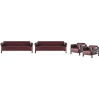 Xl Moebel Gmbh Ledersofas Holz 3-Sitzer Sessel Bordeaux Modern Leder Couch Vintage 4tlg.