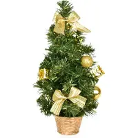 DOMMIO Arbre décoré avec des décorations dorées 30 cm