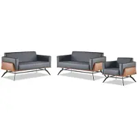 Xl Moebel Gmbh Ledersofas Set Komplett Leder Holz Schwarz Braun 2-Sitzer Sessel Modern