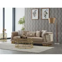 AEA Dreisitzer Sofa 3 Sitzer Stoffsofa Polstersofa Couch Beige Modern