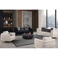 AEA Exklusive Helle Couchgarnitur Edles Wohnzimmer-Set Polstersofas 4tlg