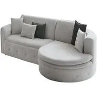 AEA Graues Polstersofa Designer Klappsofa Wohnzimmer Moderne Eckcouch