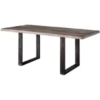 MASSIVMOEBEL24.DE MASSIVMOEBEL24 | Table à manger 210x100 Manguier laqué Gris HEAVY INDUSTRY #102