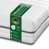 Dreamstar Matelas en mousse à froid 7 zones | 140 x 200 cm | 18 cm d'épaisseur | H2 | moelleux | Argent