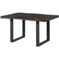 MASSIVMOEBEL24.DE MASSIVMOEBEL24 | Table à manger 160x90 en bois de manguier laqué gris taupe pieds en U anthracite mat FREEFORM 5