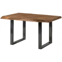MASSIVMOEBEL24.DE MASSIVMOEBEL24 | Table à manger 160x90 en bois de Sheesham bois naturel pieds en U anthracite brillant FREEFORM 5