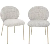 CALICOSY - Lot de 2 Chaises en tissu beige chiné L60 cm - AMBRE