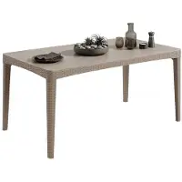 Dmora Salmon - Table d'Extérieur, 160x90x74h cm Gris Taupe, 6 Places