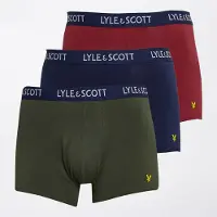 Lyle And Scott Vintage Lot de trois boxers Barclay hommes - Ruby Wine/Peacoat/Climbing Ivy