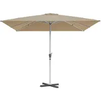 Sonstiges Parasol carré de 300 x 300 cm avec structure en croix, couleur beige, tissu en polyester de 240 g/m², protection UV 50+