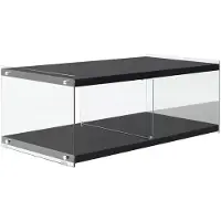 Padiro Meuble TV , 120 x 60 x 45 cm, noir, rectangulaire, en MDF et verre trempé, avec des compartiments de rangement