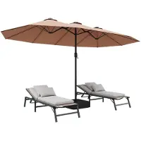Sonstiges Parasol rectangulaire à manivelle, 396 cm, beige, en polyester