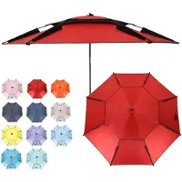Sonstiges Parasol de plage Angel Windfest, protection UV 50+, rouge, 200 cm, avec pique à planter