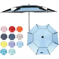 Sonstiges Parasol de plage Angel Windfest, protection UV 50+, 240 cm, bleu clair, avec pique à planter