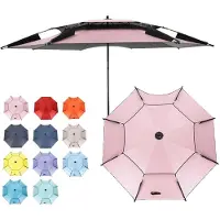Sonstiges Parasol de plage, parasol, idéal pour la pêche, résistant au vent, protection UV 50+, 240 cm, couleur rose, avec pique à planter