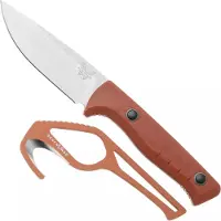 Benchmade SlipRidge Fixed 15650-01-KIT, Stonewashed CPM MagnaCut, Rust Orange G10, couteau de chasse avec crochet de dépeçage